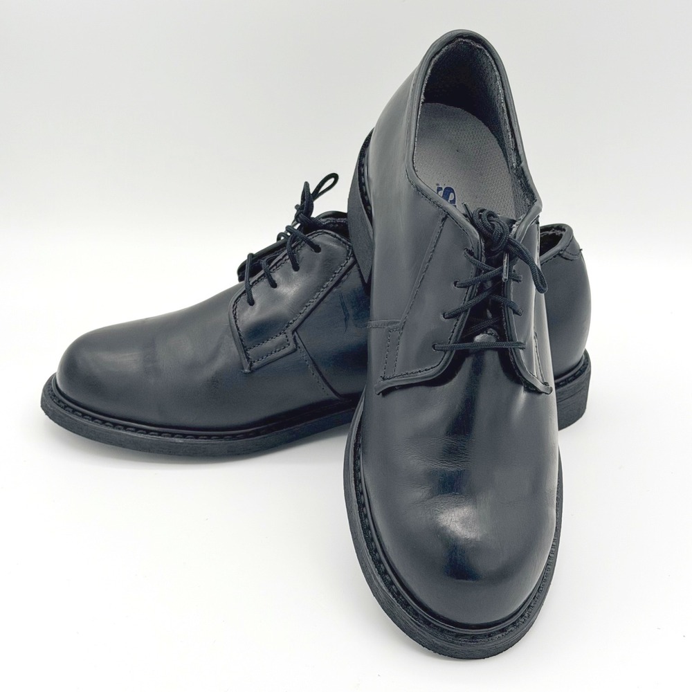 Bates Womens Black Leather Oxford Dress Shoes Size 9.5 Wide Uniform Work